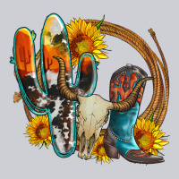 Western Cactus Bullskull And Boots With Sunflowers And Serape Leopard Heavyweight Sweatshirt | Teevron