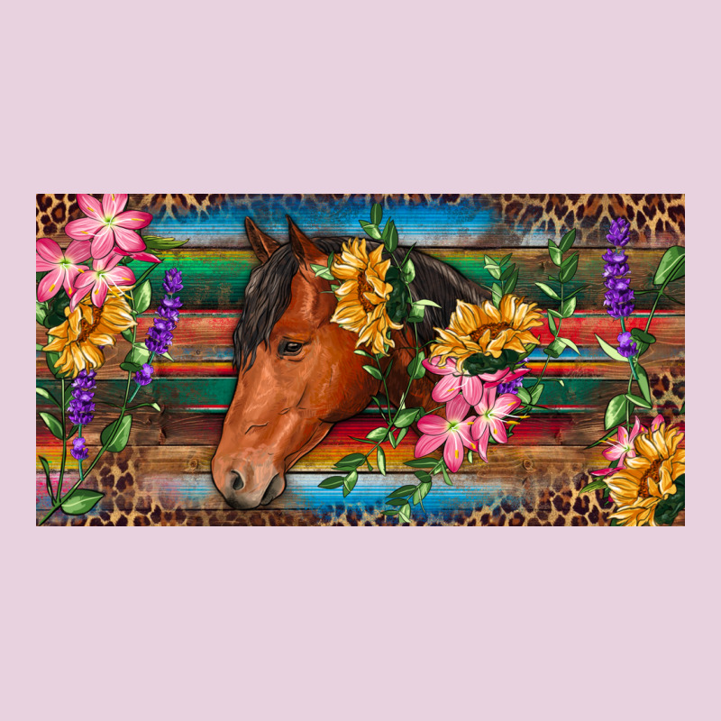 Brown Horse With Flowers And Leopard Ladies Tee by RanaPortraitStore | Teevron