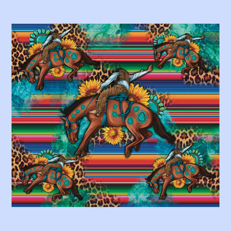 Bucking Bronco Serape Turquoise Urban Heavy Tee by Artiststas | Teevron