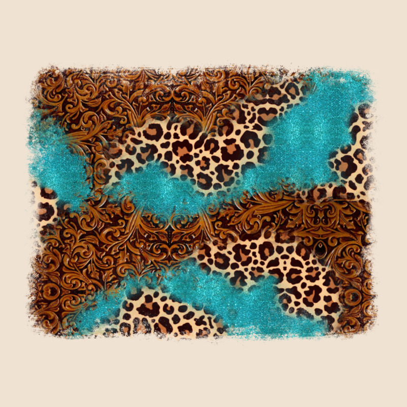Turquoise Glitter Leopard Background Urban Heavy Tee by AdoDesignShop | Teevron