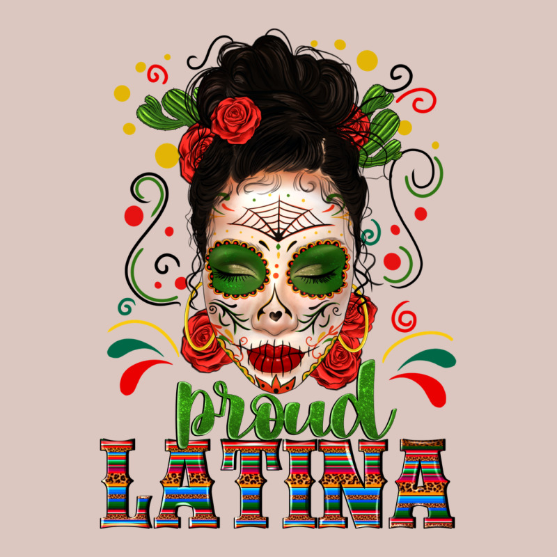 Proud Latina Skull Girl Messy Bun Premium Hoodie by texasbilliewilder | Teevron
