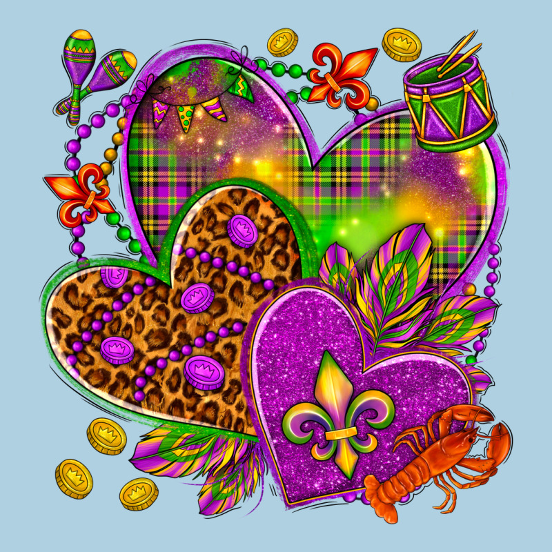 Mardi Gras Hearts Premium Hoodie by NancyCooperArtShop | Teevron