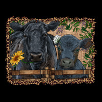 Western Black Angus Cattle And Calf With Leopard Heavy Core Tee | Teevron
