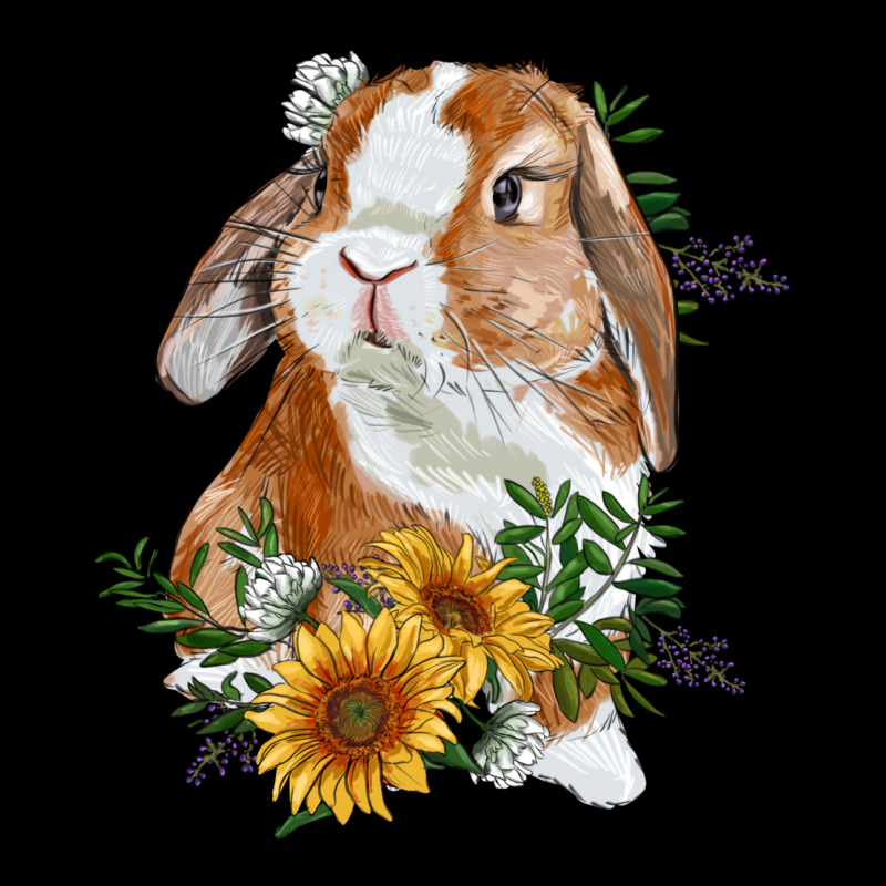 Bunny With Sunflowers Ladies Tee by RanaPortraitStore | Teevron