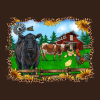 Western Barnyard Black Angus Cattle Longhorn Rooster And Chicks Heavy Core Tee | Teevron