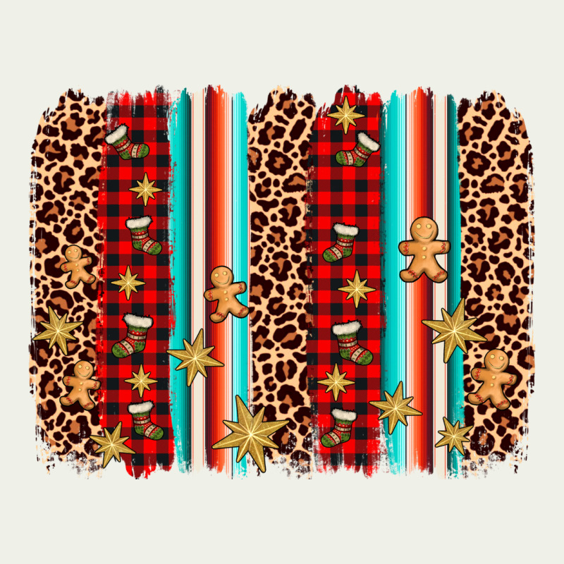 Christmas Socks Cookie Leopard Brushstroke Urban Heavy Tee by AdoDesignShop | Teevron