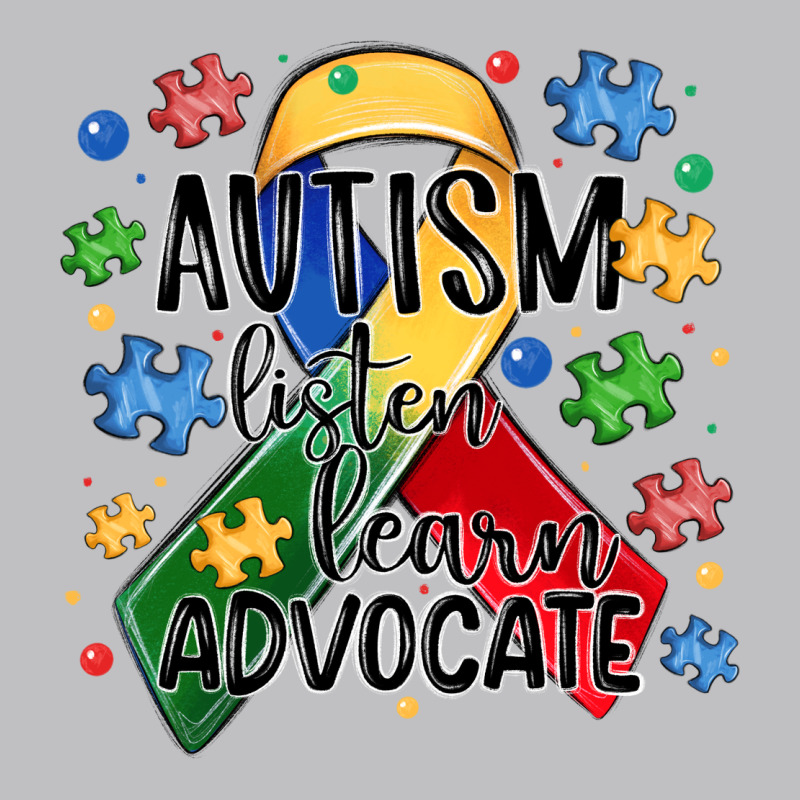 Autism Listen Learn Advocate Long Sleeve Tee by MaliasSmallBusiness | Teevron