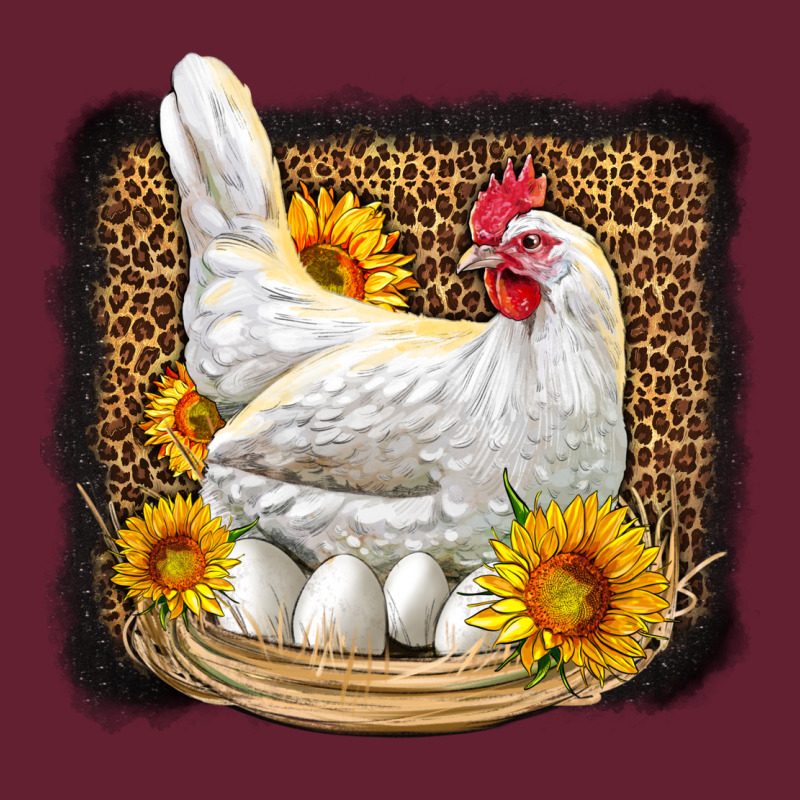 Perched Chicken With Sunflowers Leopard Background Classic Tee by LillyAllenDesigns | Teevron