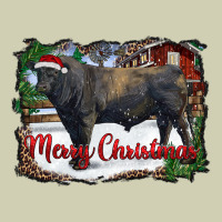 Merry Christmas Black Angus Bull And Farm Heavy Core Tee | Teevron