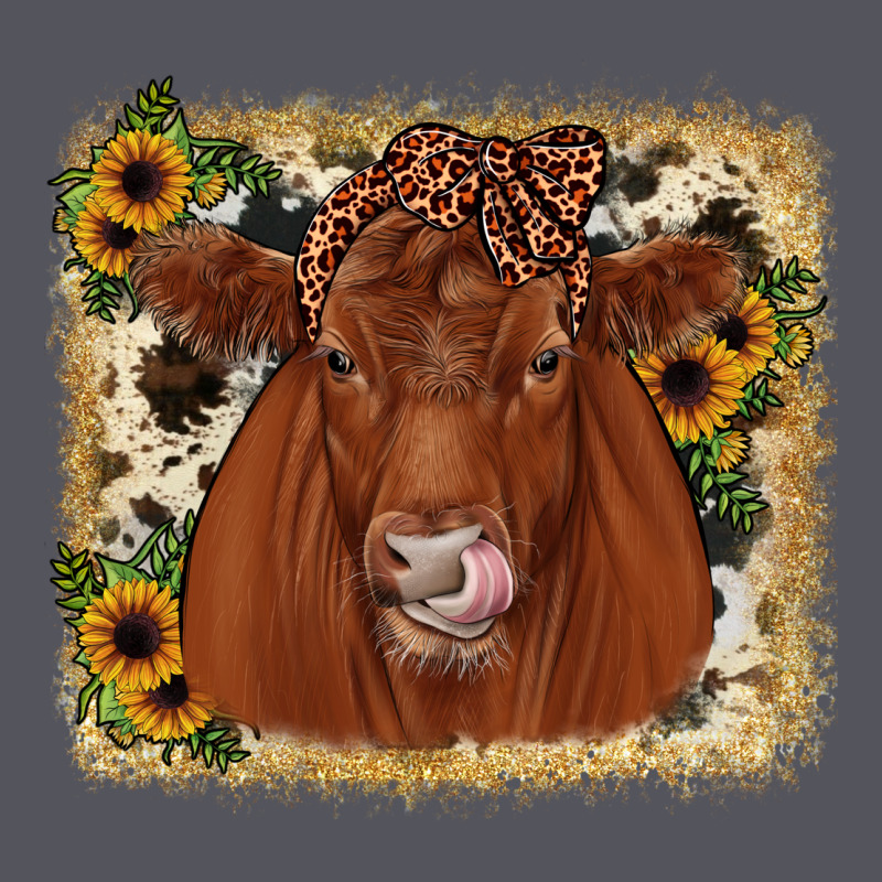 Red Angus Cowhide Sunflower Vintage Hoodie by JahusDesignShop | Teevron
