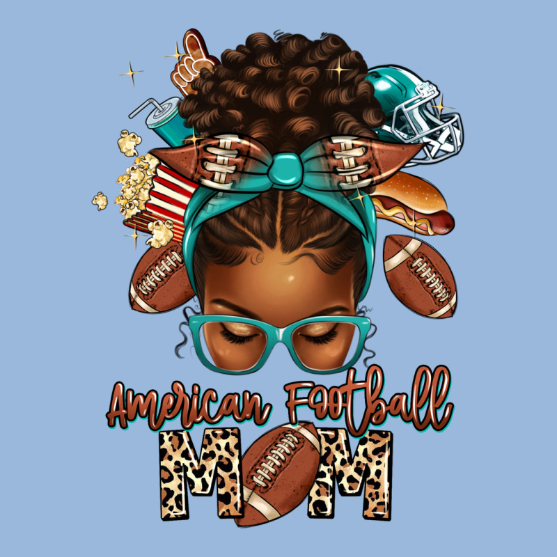 American Football Mom Afro Messy Bun Premium Hoodie by texasbilliewilder | Teevron