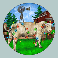 Christmas Charolais Bull And Barnyard Heavy Core Tee | Teevron