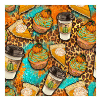 autumn cupcakes seamless pattern | Teevron