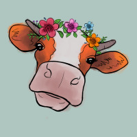 Cow With Flowers Premium Sweatshirt | Teevron
