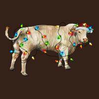 Charolais Bull With Christmas Lights Heavy Core Tee | Teevron