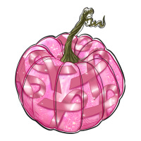 pink pumpkin with breast cancer ribbons | Teevron