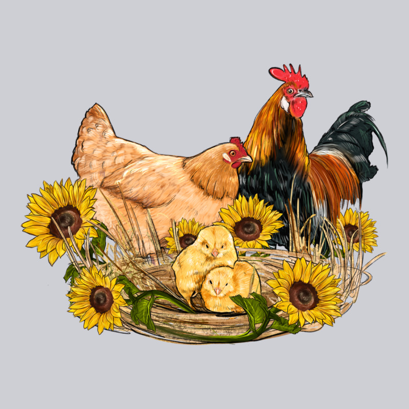 Western Coop Animals Farm Chicken Chick Rooster Sunflowers Heavyweight Sweatshirt by Artiststas | Teevron