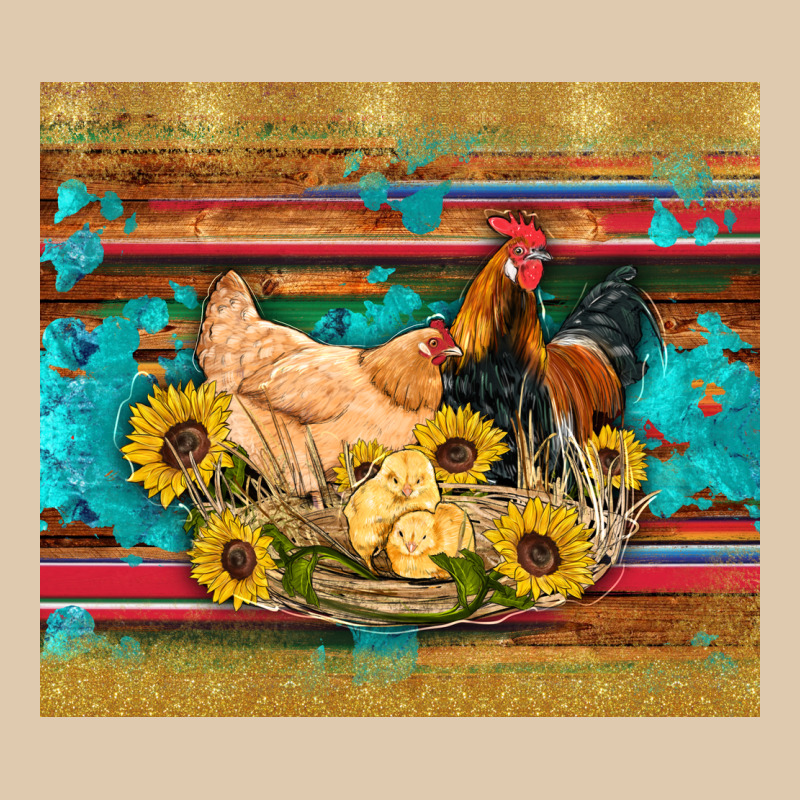 Western Coop Animals Farm Chicken Chick Rooster Sunflowers Wooden Sera Heavyweight Sweatshirt by Artiststas | Teevron