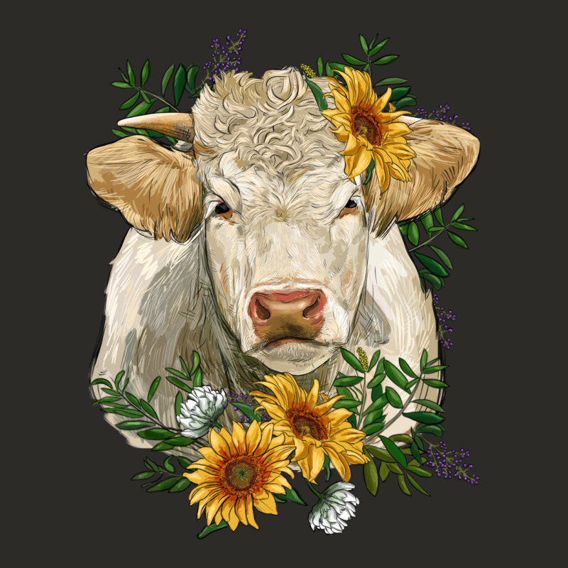 Charolais Cattle With Sunflowers Heavy Core Tee by RanaPortraitStore | Teevron