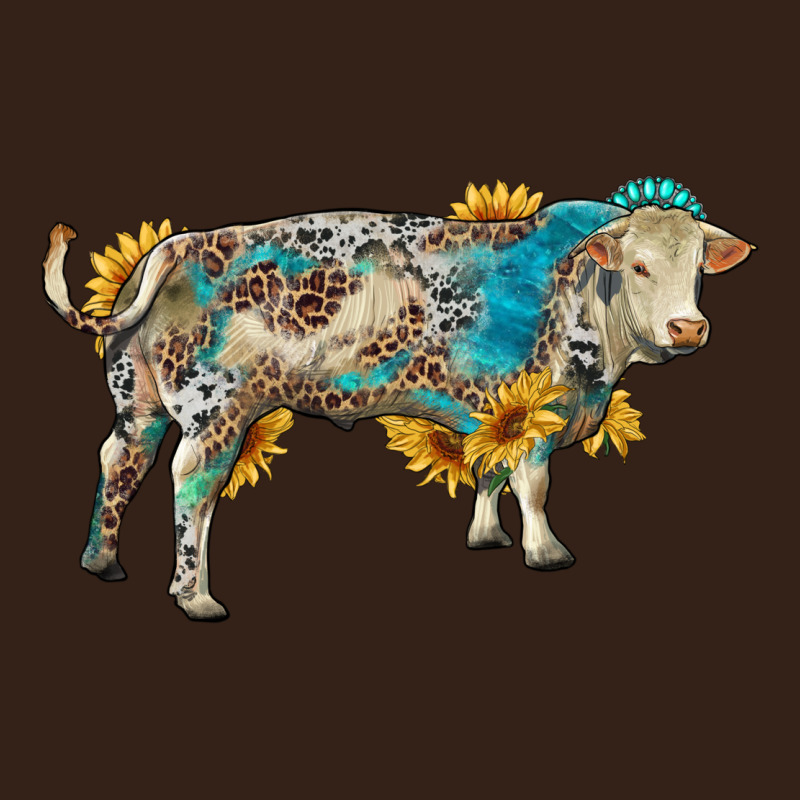 Charolais Bull With Sunflowers And Gemstone Western Patterns Heavy Core Tee by RanaPortraitStore | Teevron
