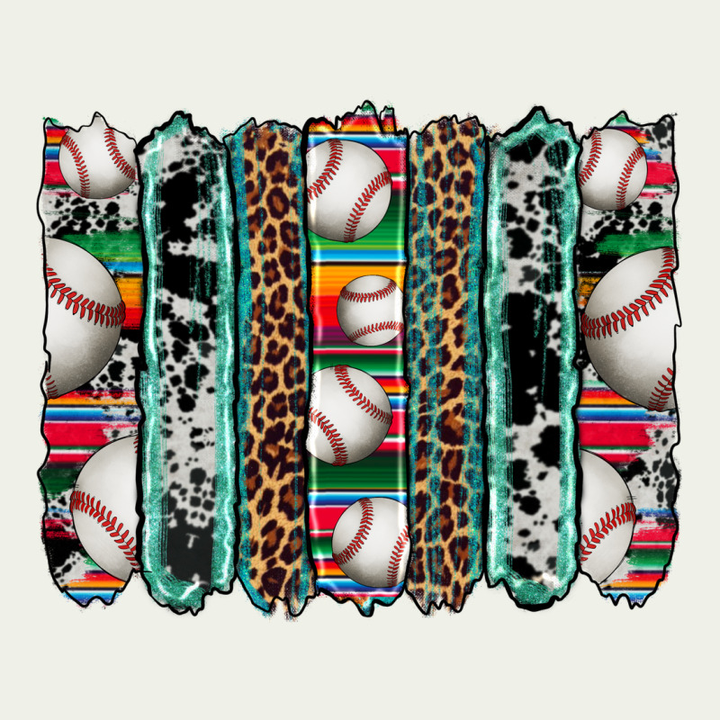 Baseball Serape Cowhide Turquoise Leopard Glitter  Brushstrokes Urban Heavy Tee by Artiststas | Teevron