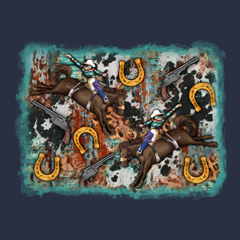 Bucking Bronco Rodeo Revolver Western Background Heavyweight Sweatshirt by AdoDesignShop | Teevron