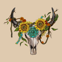 Boho Bullskull With Sunflower And Gemstone Heavyweight Sweatshirt | Teevron