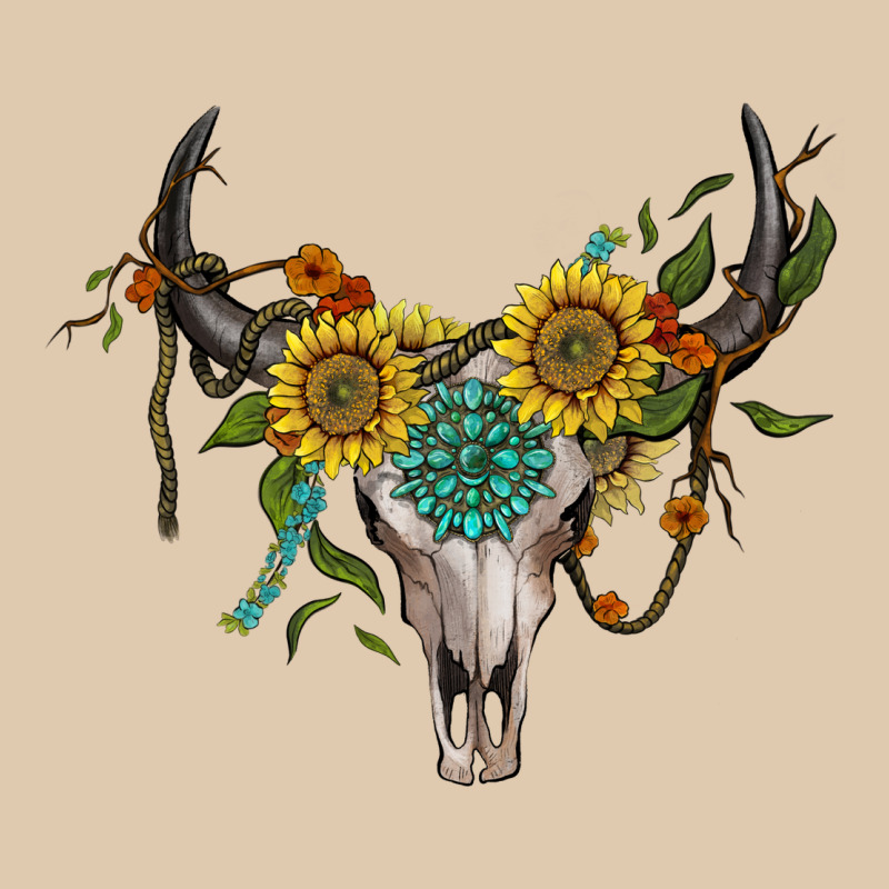 Boho Bullskull With Sunflower And Gemstone Heavyweight Sweatshirt by Artiststas | Teevron