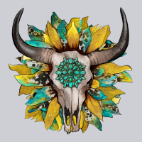 Boho Bullskull With Sunflower And Gemstone Heavyweight Sweatshirt | Teevron
