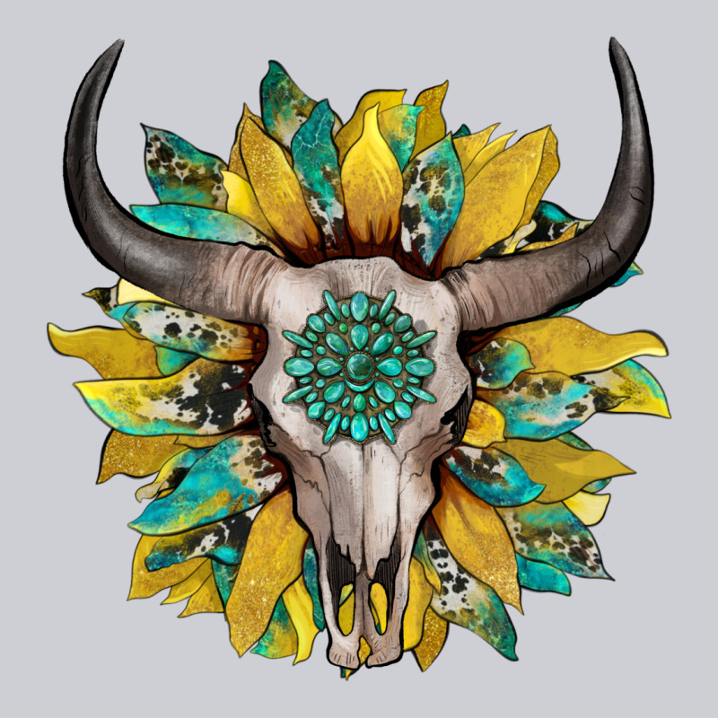 Boho Bullskull With Sunflower And Gemstone Heavyweight Sweatshirt by Artiststas | Teevron