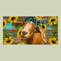 Goat With Sunflowers And Leopard Heavyweight Hoodie | Teevron
