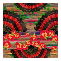spanish hand fan seamless pattern | Teevron