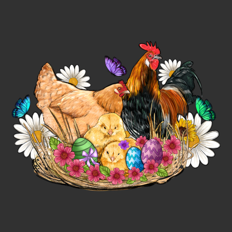 Easter Coop Animals Farm Chicken Chiks Rooster Flowers Butterfly Urban Heavy Tee by Artiststas | Teevron