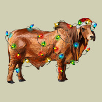Brahman Bull With Christmas Lights Heavy Core Tee | Teevron