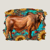 Brahman Bull With Aztec Sunflower And Leopard Background Heavy Core Tee | Teevron