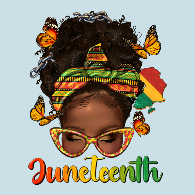 Afro Messy Bun Juneteenth Ladies Tee by texasbilliewilder | Teevron