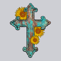 Turquoise Sunflower Cross Heavyweight Sweatshirt | Teevron