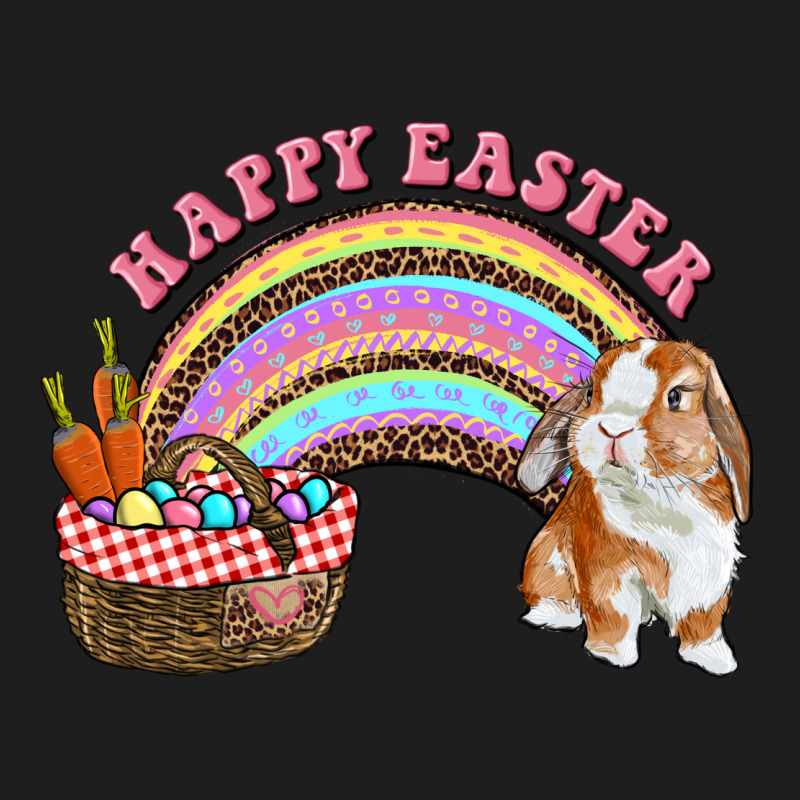 Happy Easter Bunny And Egg Basket Rainbow Heavyweight Hoodie by RanaPortraitStore | Teevron