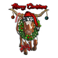Merry Christmas Longhorn Cow Premium Tee | Teevron