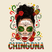 Mexicana Skull Girl Messy Bun Premium Tee | Teevron