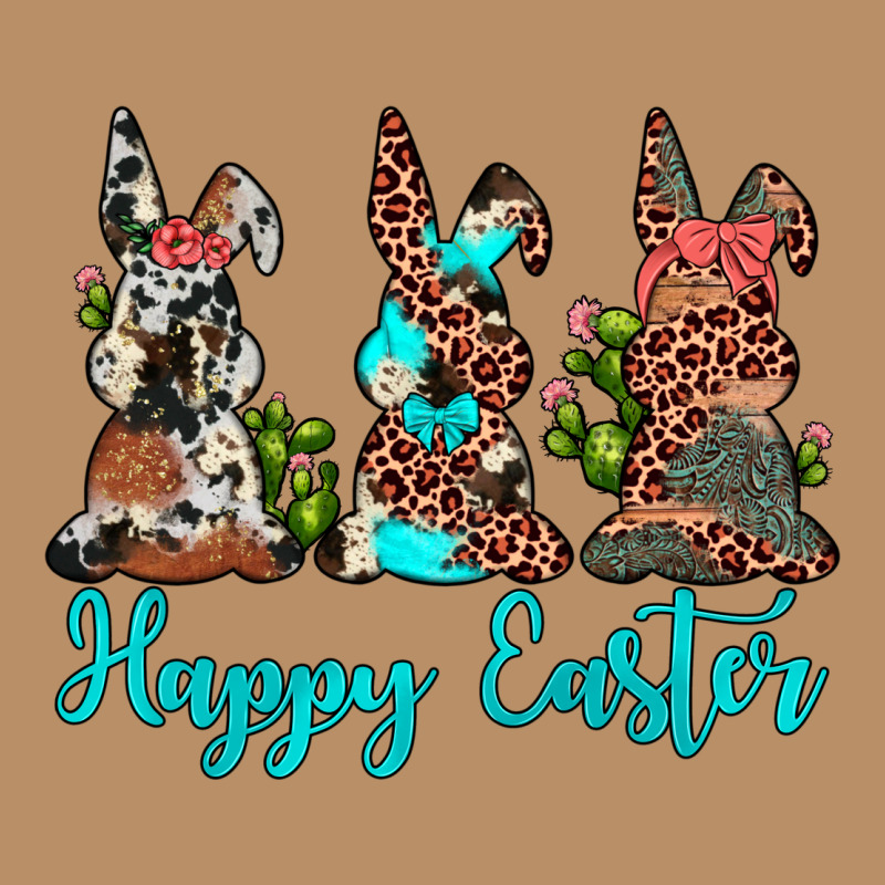 Happy Easter Leopard Cowhide Turquoise Cactus Bunny's Vintage Hoodie by JahusDesignShop | Teevron