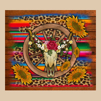 Serape Sunflowers Bull Skull Background Heavyweight Sweatshirt | Teevron