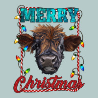 Merry Christmas Highland Calf Baby Cow Heavy Core Tee | Teevron