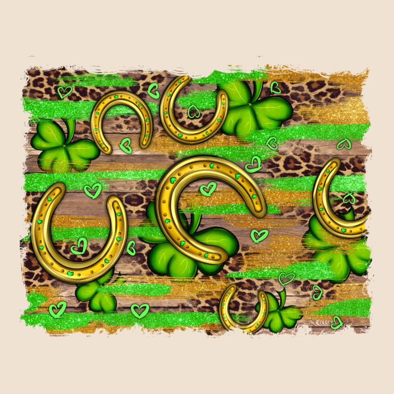 Horseshoe Shamrock Leopard Wood Glitter Background Urban Heavy Tee by Artiststas | Teevron