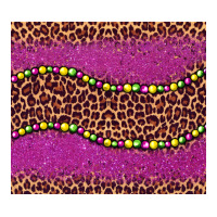 mardi gras  leopard pink glitter bead | Teevron
