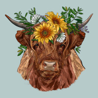 Highland Cow With Sunflowers Heavy Core Tee | Teevron
