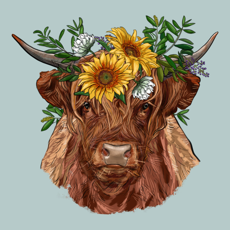 Highland Cow With Sunflowers Heavy Core Tee by RanaPortraitStore | Teevron