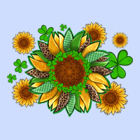 St Patricks Sunflowers With Shamrock And Glitters With Leopard Urban Heavy Tee | Teevron