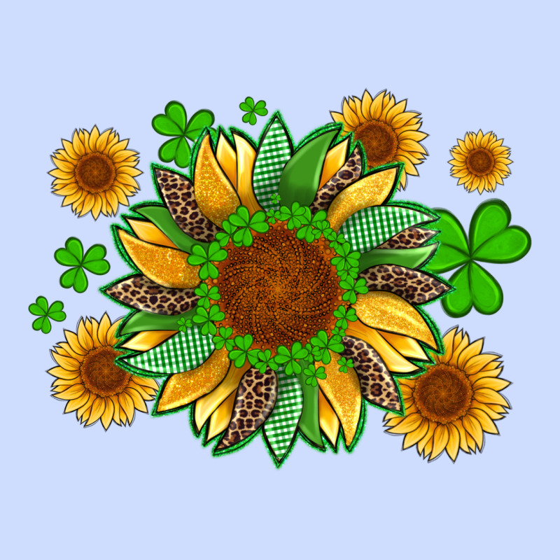 St Patricks Sunflowers With Shamrock And Glitters With Leopard Urban Heavy Tee by Artiststas | Teevron