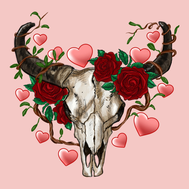 Valentine's Bull Skull Urban Heavy Tee by AdoDesignShop | Teevron